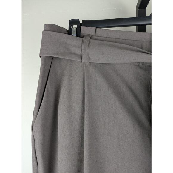 Torrid size 14 Crosshatch Tie Belt Tapered Plested Dress Pants brownish gray - Picture 5 of 6